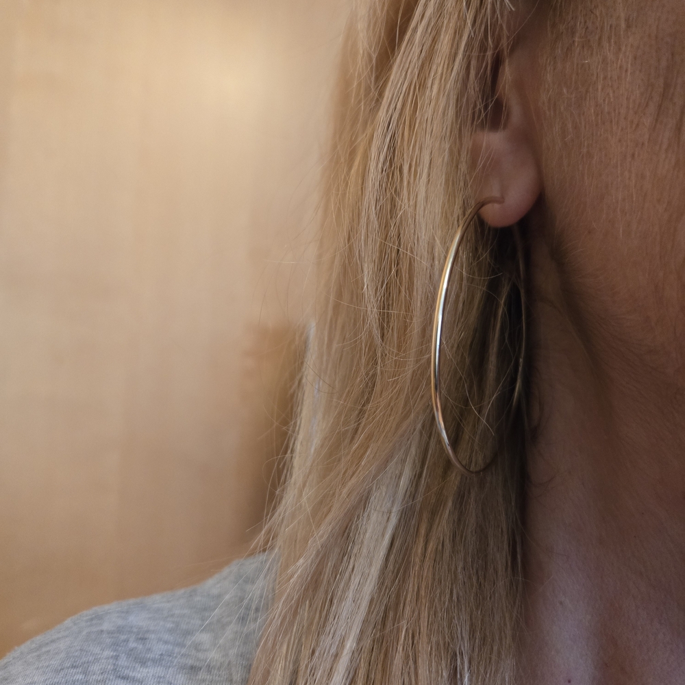 Classic Thin Gold Hoop Earrings — Women's Timeless Jewelry